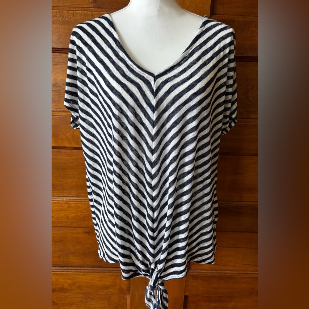 Coin 1804 tie front diagonal stripe top